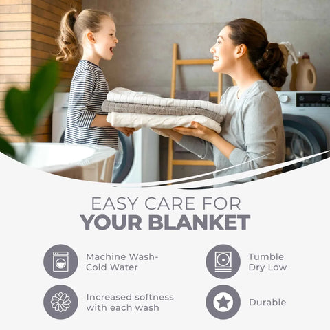 100% Cotton Thermal Blanket – Basketweave All-Season, Lightweight & Breathable