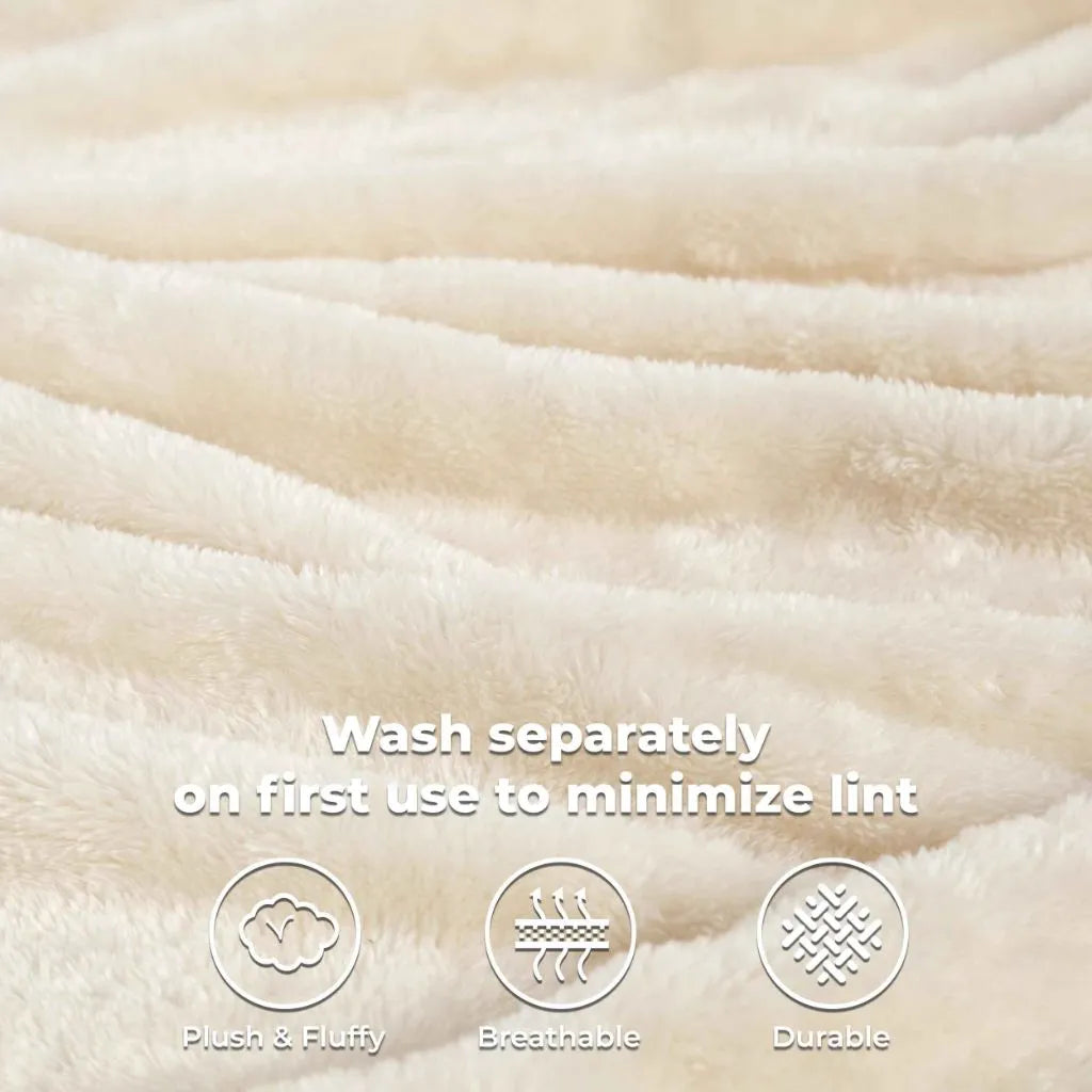 Fleece Plush Medium Weight Fluffy Soft Solid Decorative Blanket