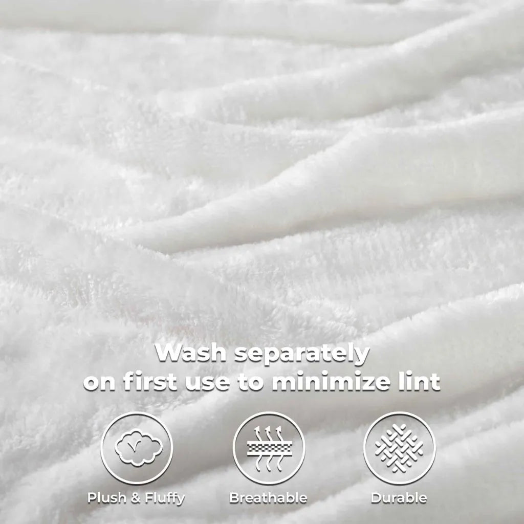 Fleece Plush Medium Weight Fluffy Soft Solid Decorative Blanket