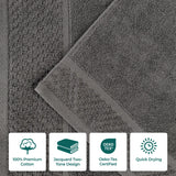 Lodie Cotton Plush Absorbent Jacquard Solid 3 Piece Assorted Towel Set