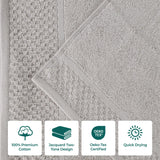 Lodie Cotton Plush Absorbent Jacquard Solid 3 Piece Assorted Towel Set