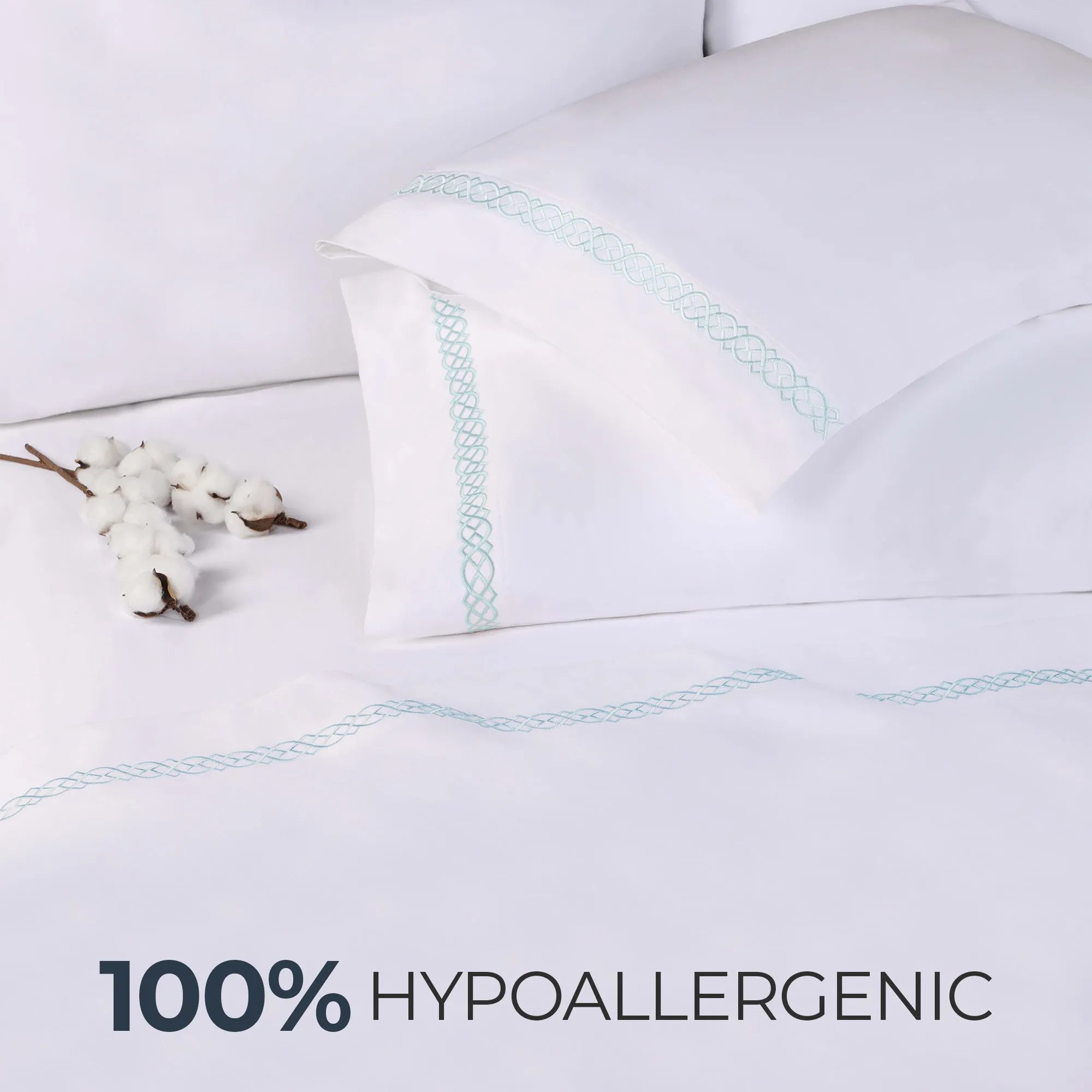 1000 Thread Count Egyptian Cotton Sateen Embroidered Sheet Set