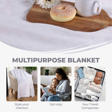 100% Cotton Thermal Blanket – Basketweave All-Season, Lightweight & Breathable