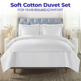 Fieldstone Cotton Two-Line Embroidered 3 Piece Duvet Cover Set