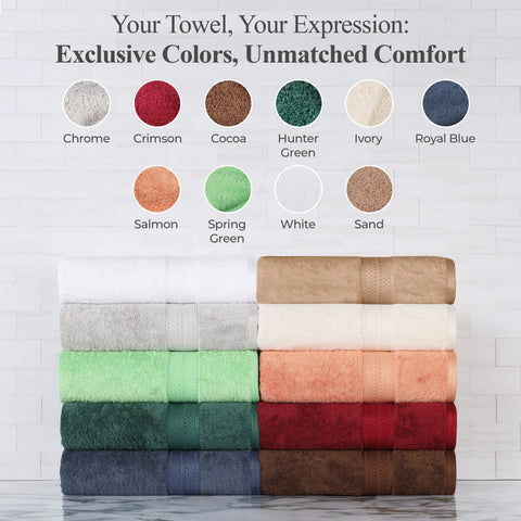Rayon from Bamboo Ultra-Plush Heavyweight 6 Piece Hand Towel Set