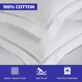 Riverton Cotton Cross-Stitch Embroidered 3 Piece Duvet Cover Set