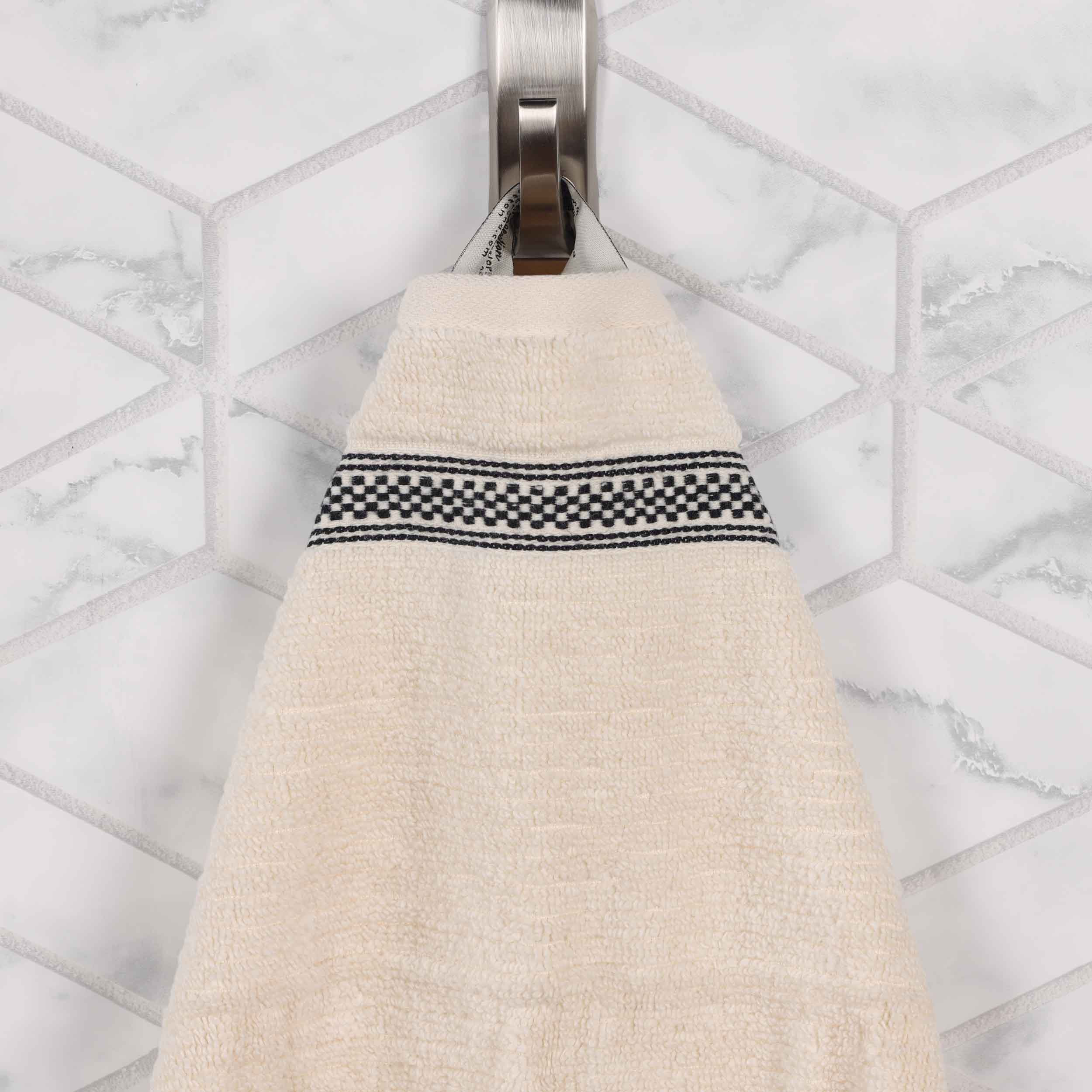 Brea Zero Twist Cotton Ribbed Geometric Border 12 Piece Towel Set