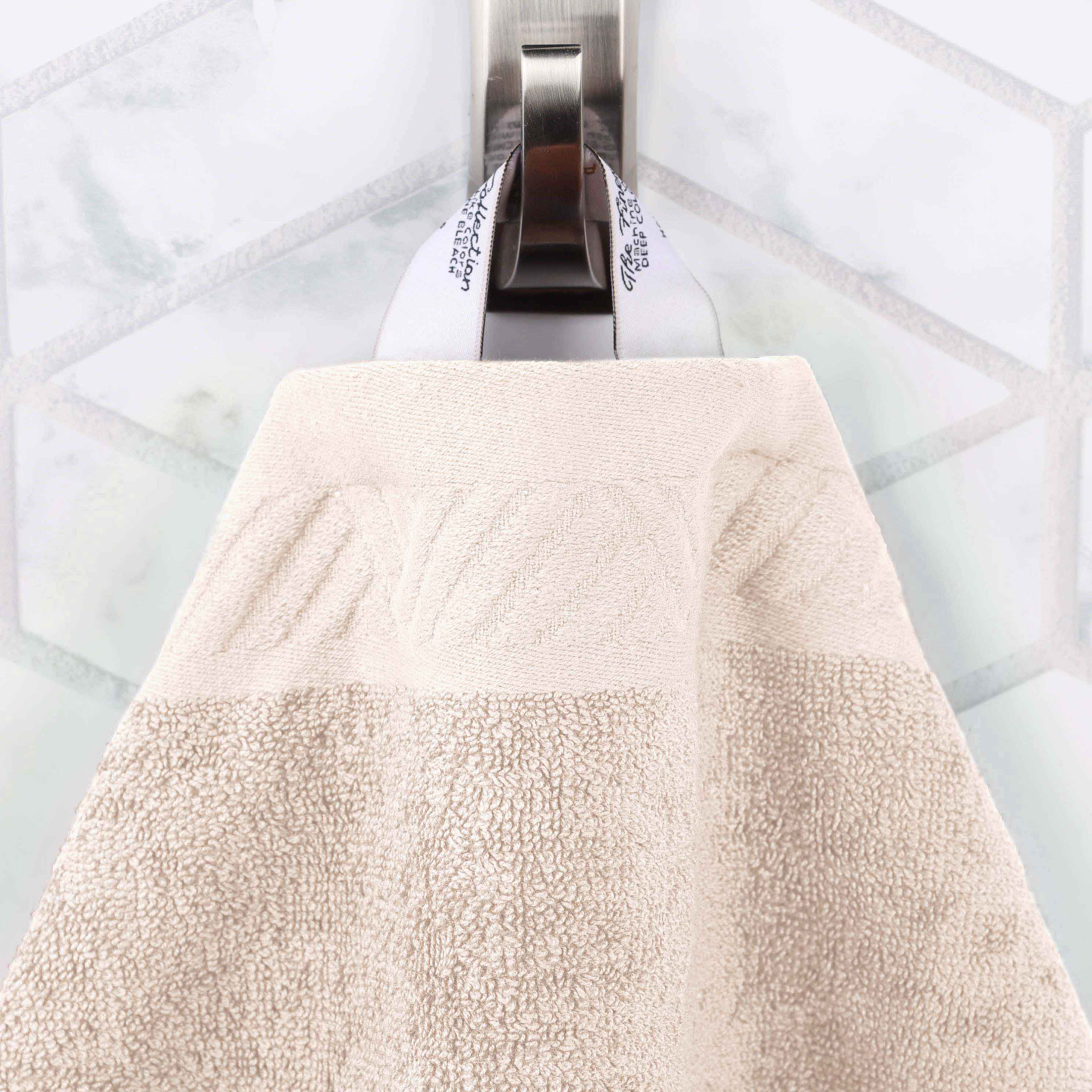 Basketweave Jacquard and Solid 6 Piece Egyptian Cotton Towel Set