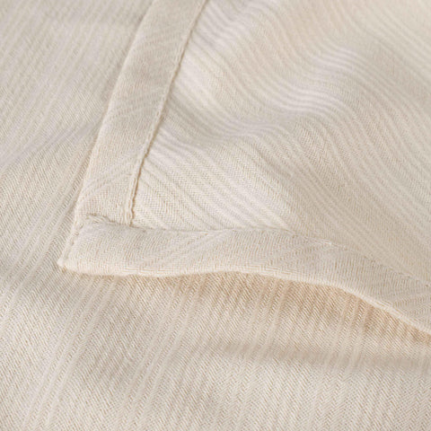 Milan Cotton Textured Jacquard Striped Lightweight Woven Blanket