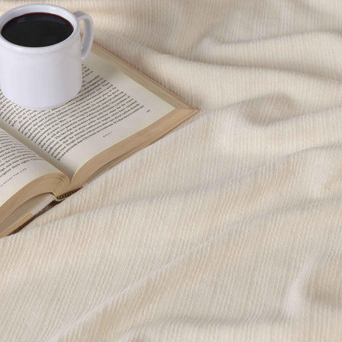 Milan Cotton Textured Jacquard Striped Lightweight Woven Blanket