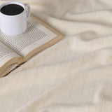 Milan Cotton Textured Jacquard Striped Lightweight Woven Blanket