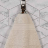 Chevron Zero Twist Solid and Jacquard Soft Cotton 12 Piece Towel Set