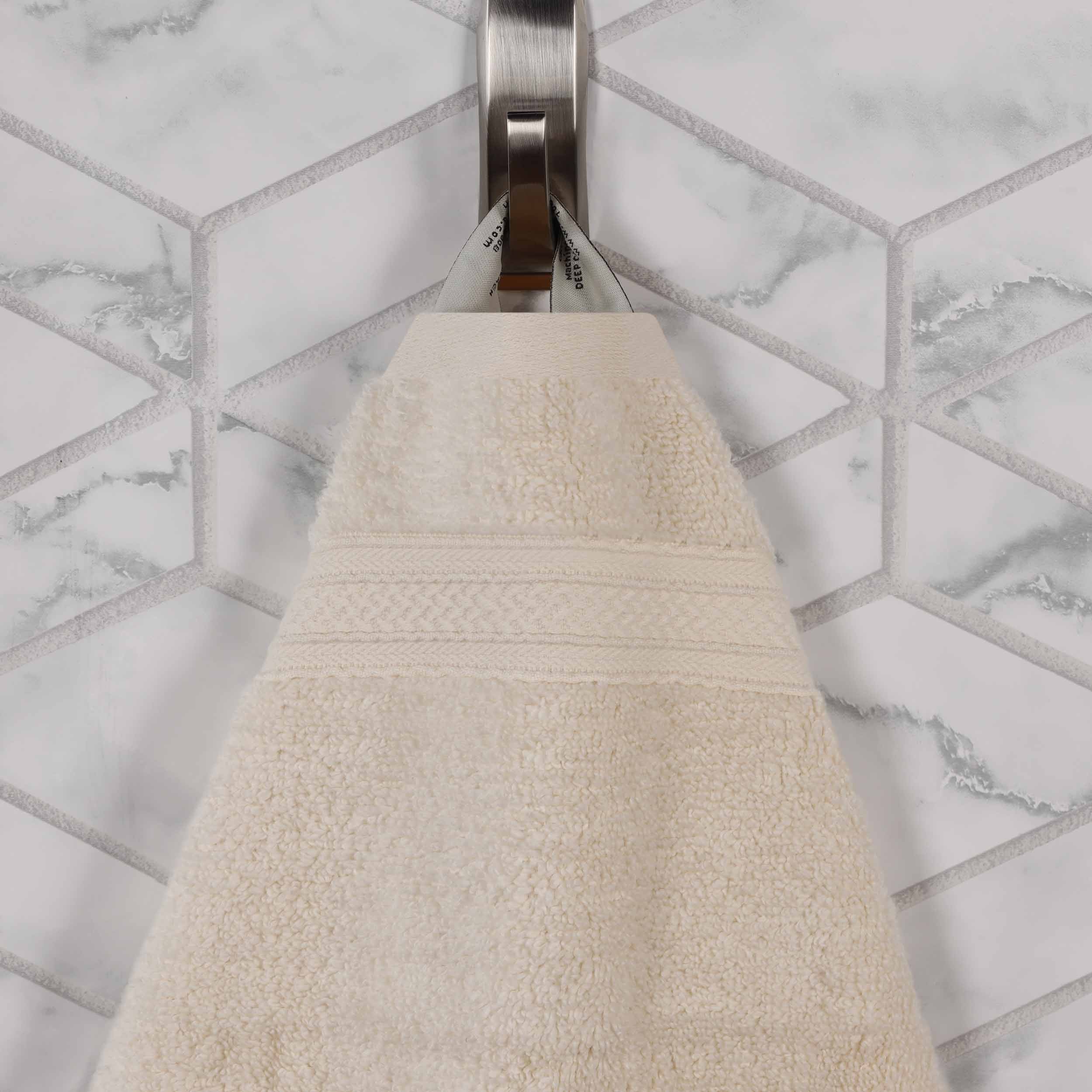 Chevron Zero Twist Solid and Jacquard Soft Cotton 12 Piece Towel Set