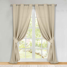 Classic Modern Solid Room Darkening Blackout Curtain Panels, Set of 2