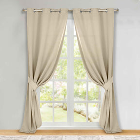 Classic Modern Solid Room Darkening Blackout Curtain Panels, Set of 2