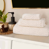 Chevron Zero Twist Jaquard Cotton 3 Piece Bathroom Towel Set
