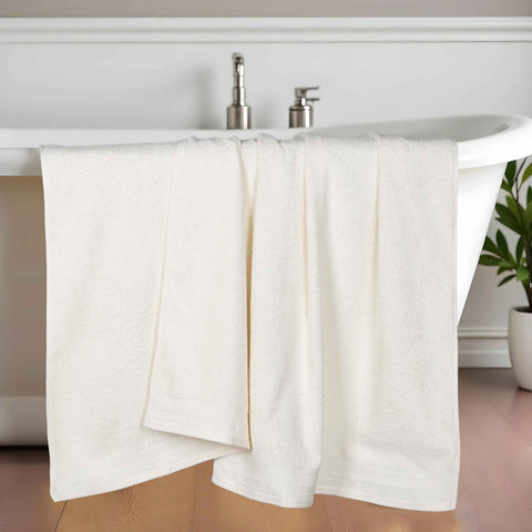 Honeycomb Textured Waffle Border Cotton Bath Sheets, Set of 2