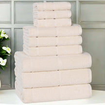 Mile Smart Twist Viscose Cotton Blend Solid 9 Piece Towel Set