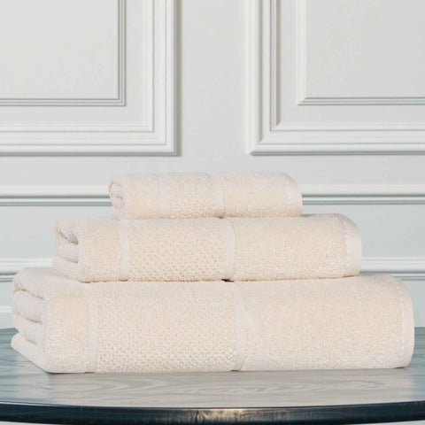 Mile Smart Twist Viscose Cotton Blend Solid 3 Piece Towel Set