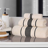 Sadie Zero Twist Cotton Solid Absorbent 3 Piece Towel Set