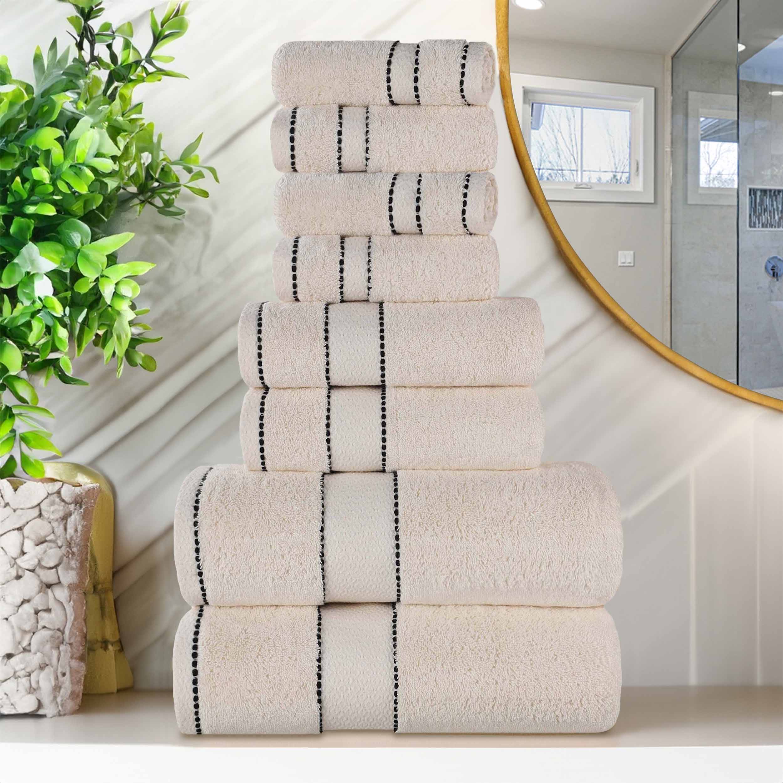 Niles Egyptian Giza Cotton Plush Heavyweight Soft 8 Piece Towel Set