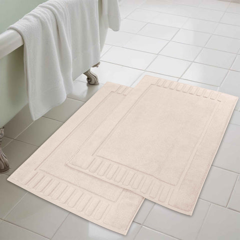 Leo Cotton Modern Absorbent Heavy Washable Bath Mat Set of 2
