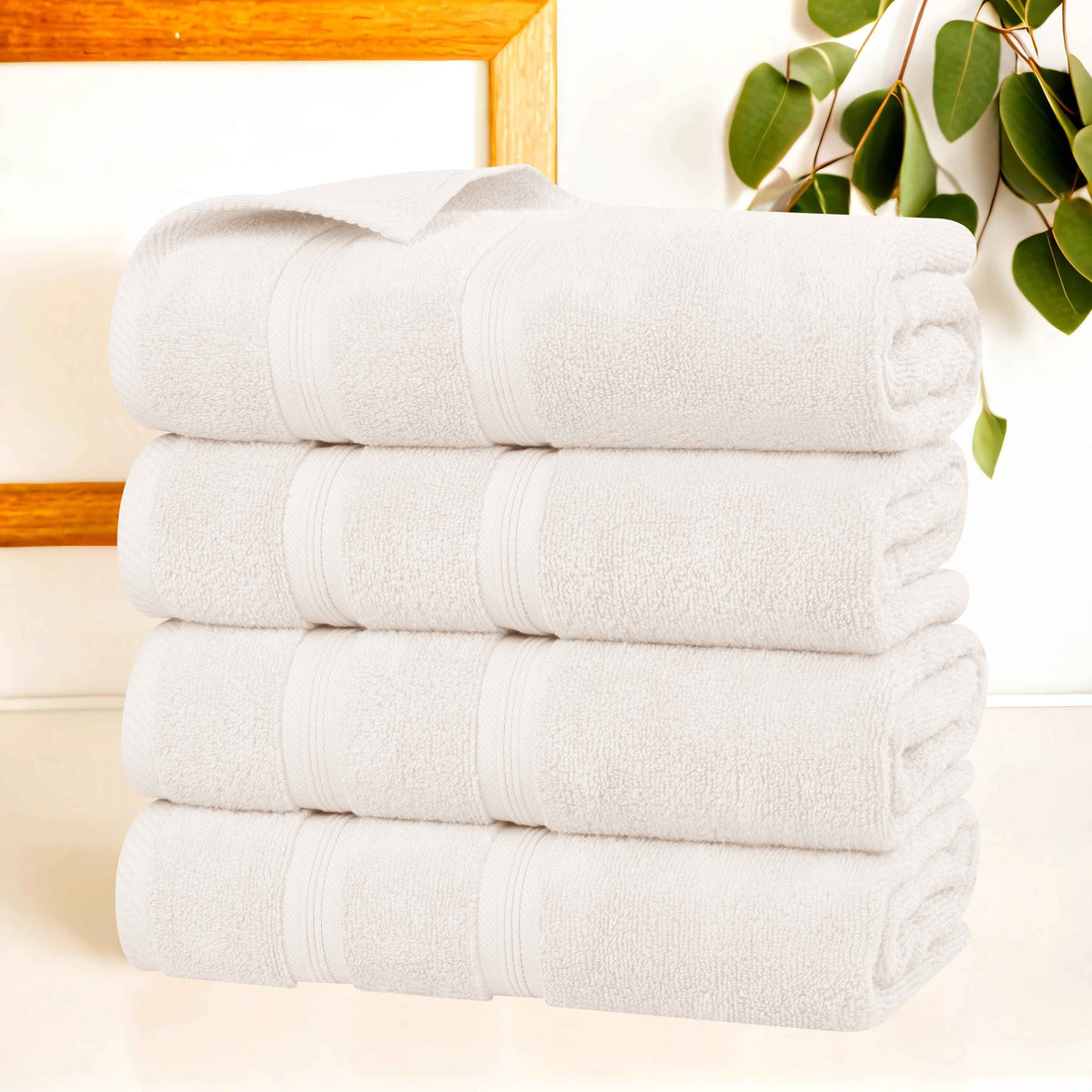 Zero Twist Cotton Medium Weight Bath Towel Set of 4
