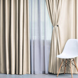 Solid Machine Washable Room Darkening Blackout Curtains, Set of 2