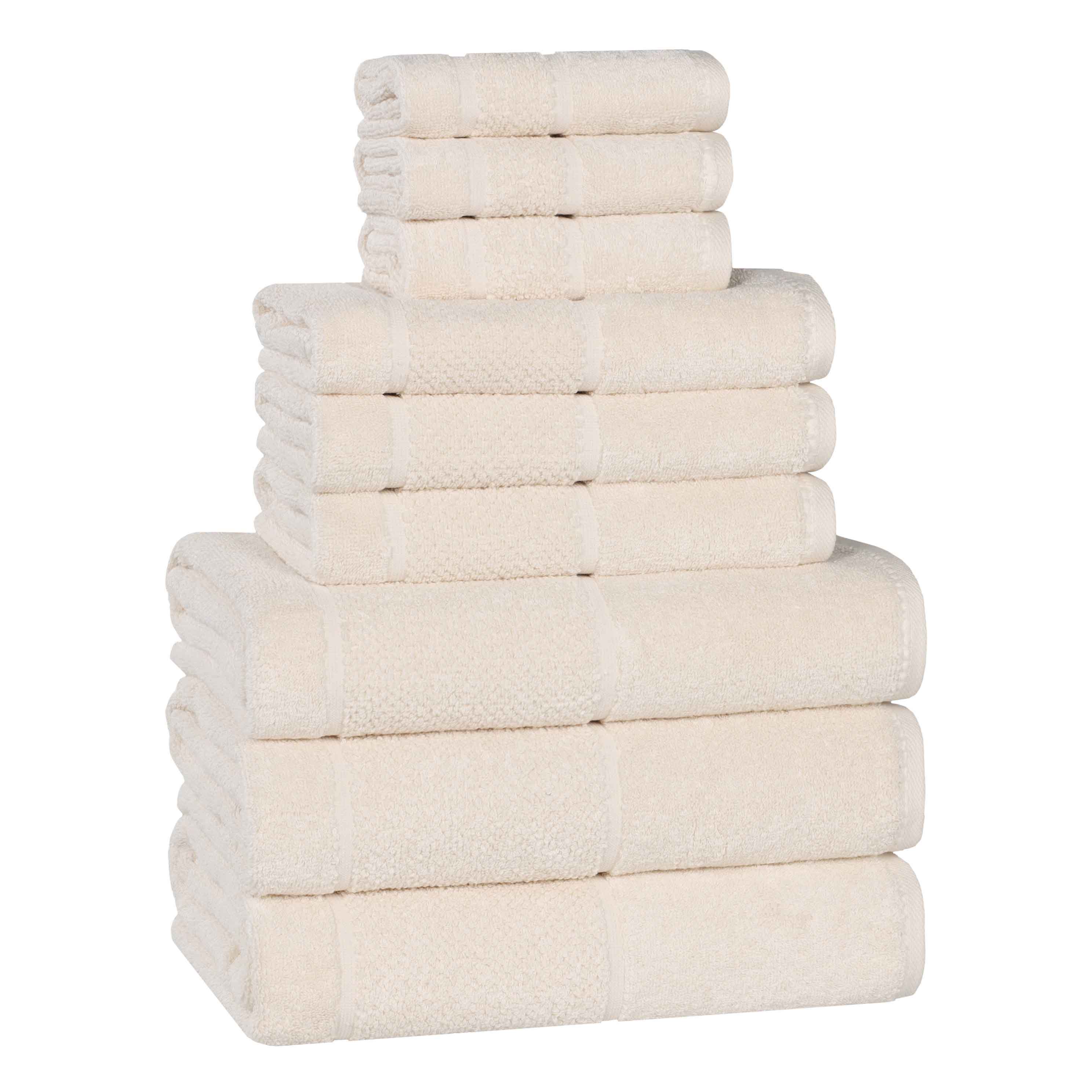 Mile Smart Twist Viscose Cotton Blend Solid 9 Piece Towel Set