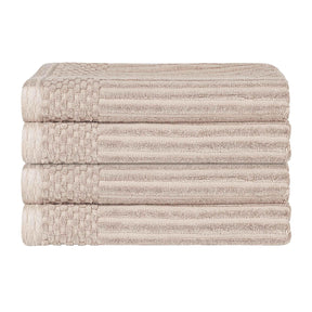 Soho Ribbed Cotton Absorbent Bath Towel Set of 4