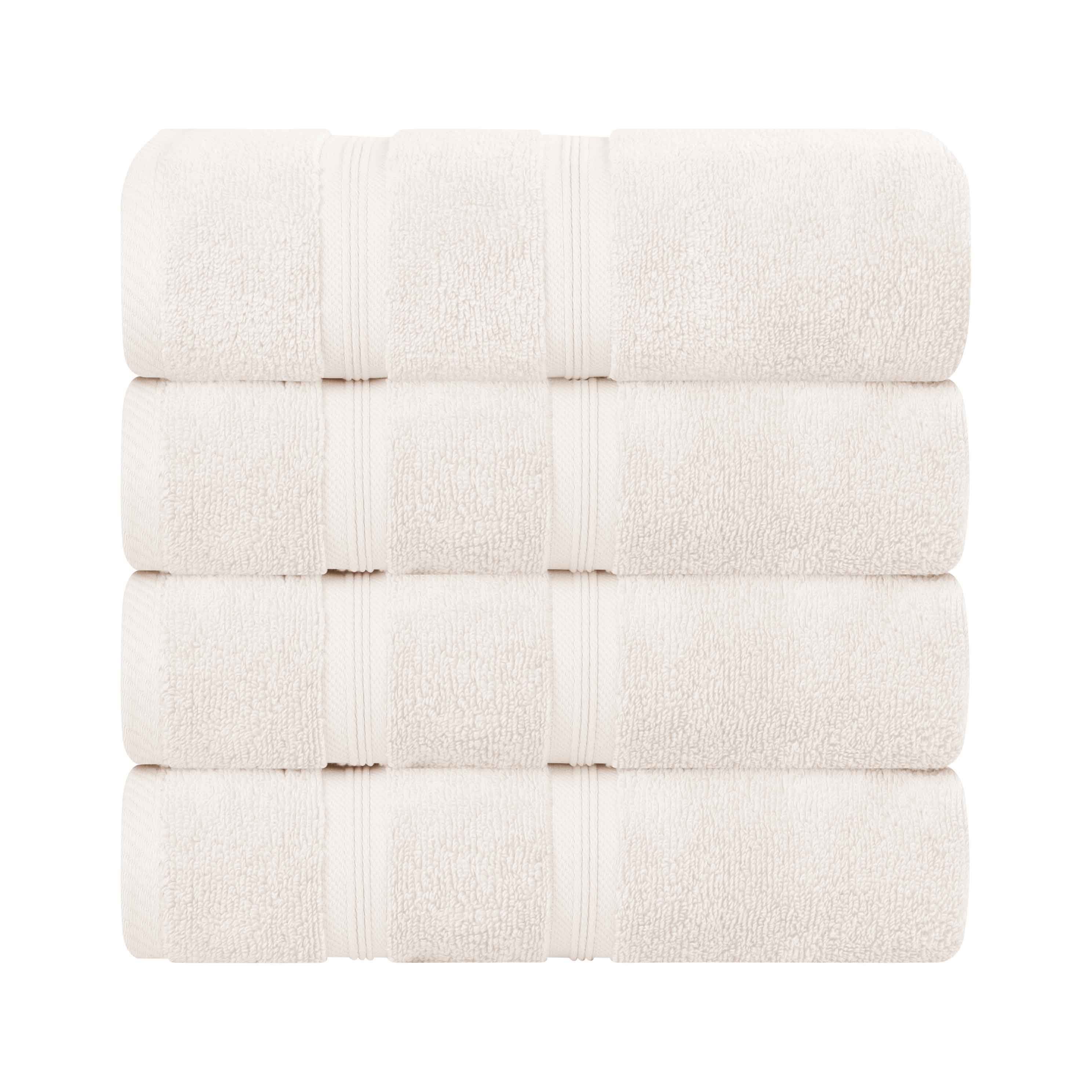 Zero Twist Cotton Medium Weight Bath Towel Set of 4