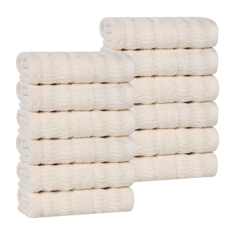 Mika Smart Twist Viscose Cotton Blend Face Towels Washcloths Set of 12
