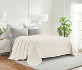 Milan Cotton Textured Jacquard Striped Lightweight Woven Blanket