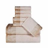 Cotton Floral Jacquard Towel Set 8-Piece - Wisteria