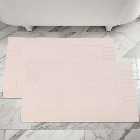 Leo Cotton Modern Absorbent Heavy Washable Bath Mat Set of 2