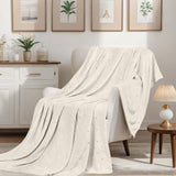 Fleece Plush Medium Weight Fluffy Soft Decorative Polka Dot Blanket