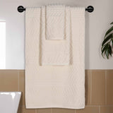 Chevron Zero Twist Jaquard Cotton 3 Piece Bathroom Towel Set