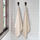 Chevron Zero Twist Solid and Jacquard Soft Cotton Bath Sheet Set of 2