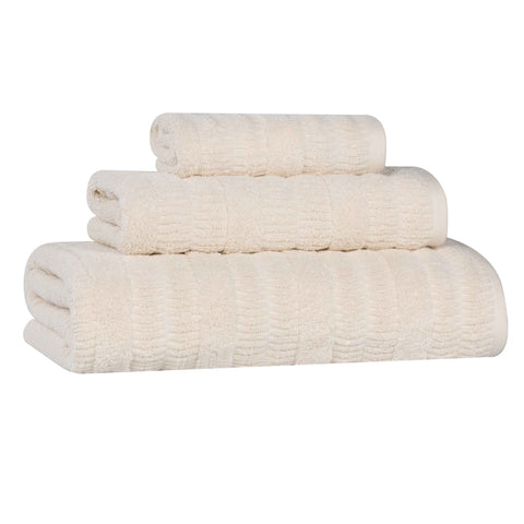 Mika Smart Twist Viscose Cotton Blend Textured Ribbed 3 Piece Set