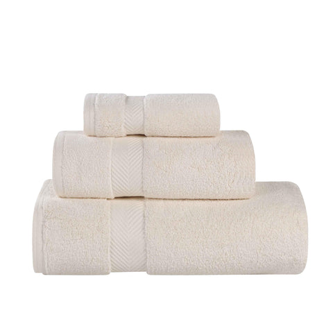 3 Piece Zero Twist Cotton Towels Soft Absorbent