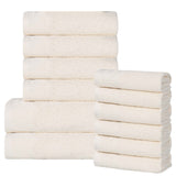 Cotton Waffle Border Towel Set 12-Piece - Honeycomb