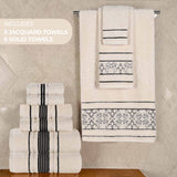 Zero-Twist Cotton Jacquard Towel Set 9 Piece - Sadie
