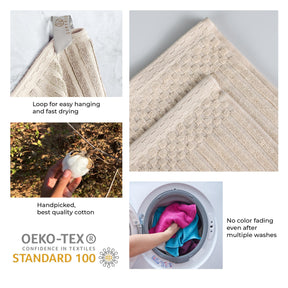 Soho Ribbed Cotton Absorbent 3 Piece Assorted Towel Set