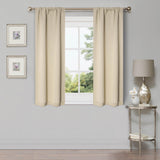 Solid Machine Washable Room Darkening Blackout Curtains, Set of 2