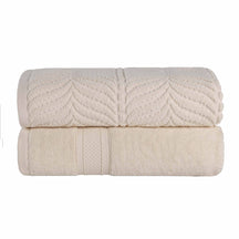 Chevron Zero Twist Solid and Jacquard Soft Cotton Bath Sheet Set of 2