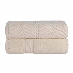 Chevron Zero Twist Solid and Jacquard Soft Cotton Bath Sheet Set of 2