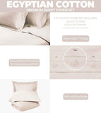 Egyptian Cotton 300 Thread Count Solid Luxury Duvet Cover Set