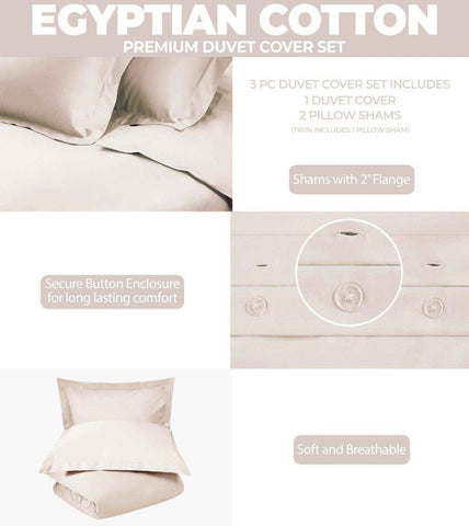 300 Thread Count Egyptian Cotton Solid Duvet Cover