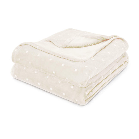 Fleece Plush Medium Weight Fluffy Soft Decorative Polka Dot Blanket