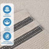 Brea Zero Twist Cotton Ribbed Geometric Border 12 Piece Towel Set
